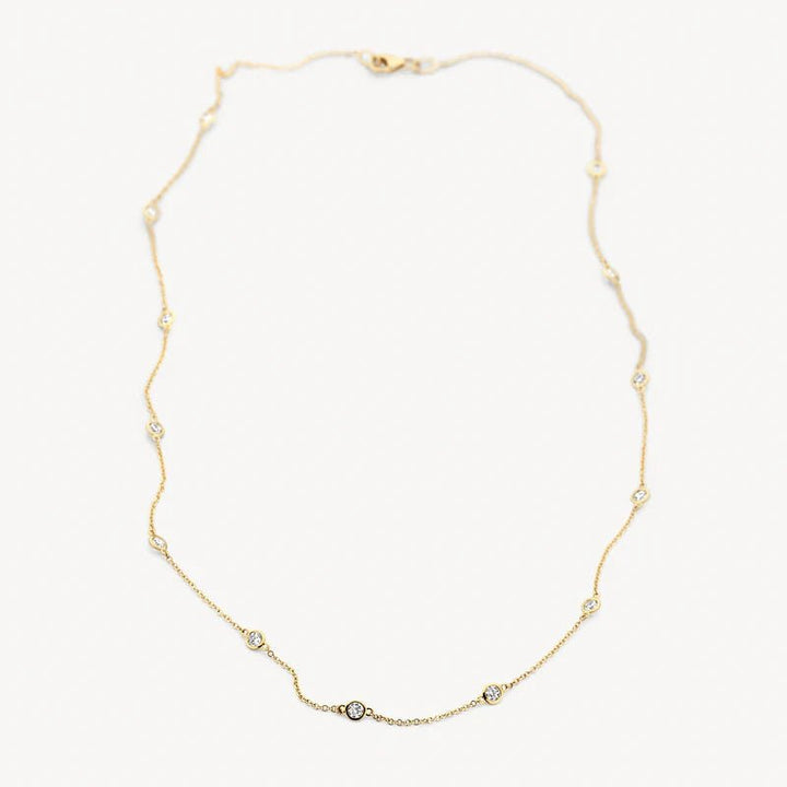 Blush 14ct Solid Gold Zirconia Necklace - MococoBlush3172YZINecklaces