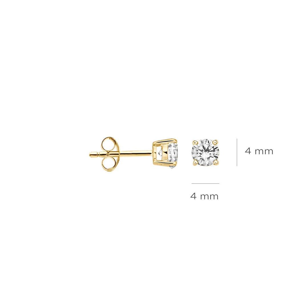 Blush 14ct Solid Gold Zirconia Stud Earrings - MococoBlush7127YZI8717828144756Earrings