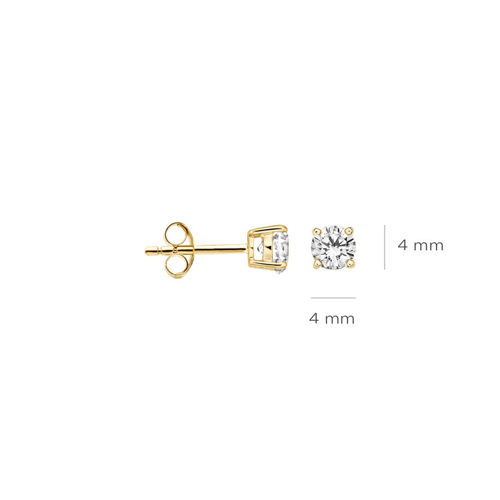 Blush 14ct Solid Gold Zirconia Stud Earrings - MococoBlush7127YZI8717828144756Earrings