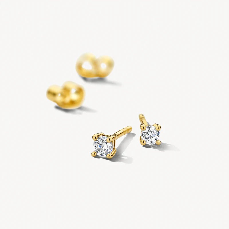 Blush 14ct Solid Gold Zirconia Stud Earrings - MococoBlush7127YZI8717828144756Earrings