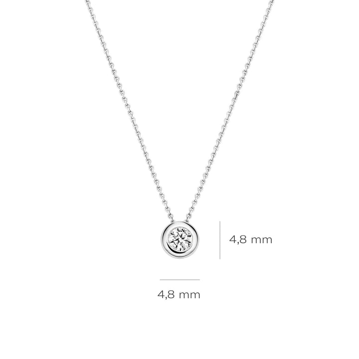 Blush 14ct Solid White Gold Brilliant Cut Zirconia Necklace - MococoBlush3052WZI8717828176122Necklaces