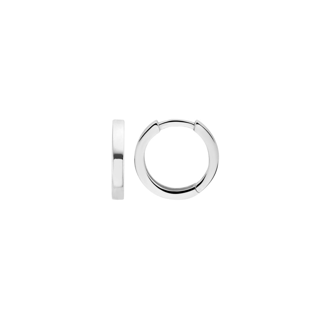 Blush 14ct Solid White Gold Huggie Hoop Earrings - MococoBlush7202WGOEarrings