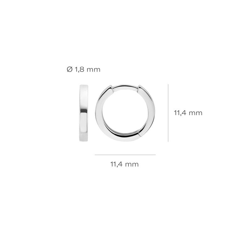 Blush 14ct Solid White Gold Huggie Hoop Earrings - MococoBlush7202WGOEarrings
