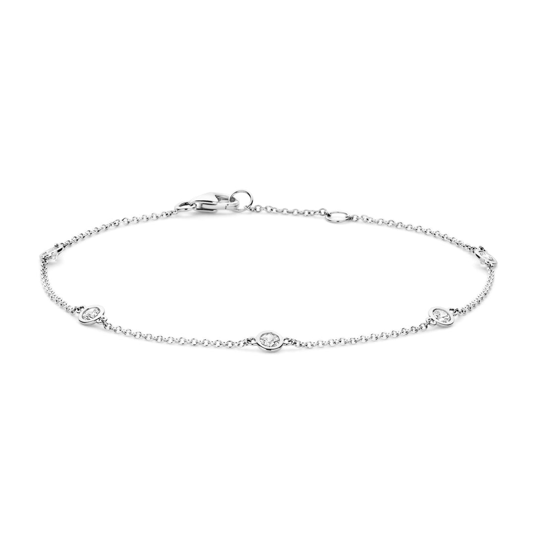 Blush 14ct Solid White Gold Shimmering Zirconia Bracelet - MococoBlush2237WZI8720088131992Bracelets