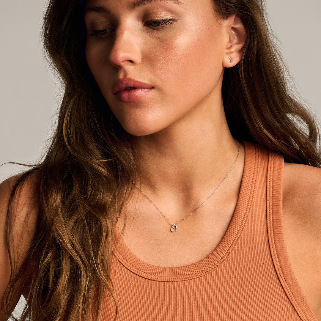 Blush 14ct Solid White Gold Zirconia Heart Necklace - MococoBlush3072WZI8717828198872Necklaces
