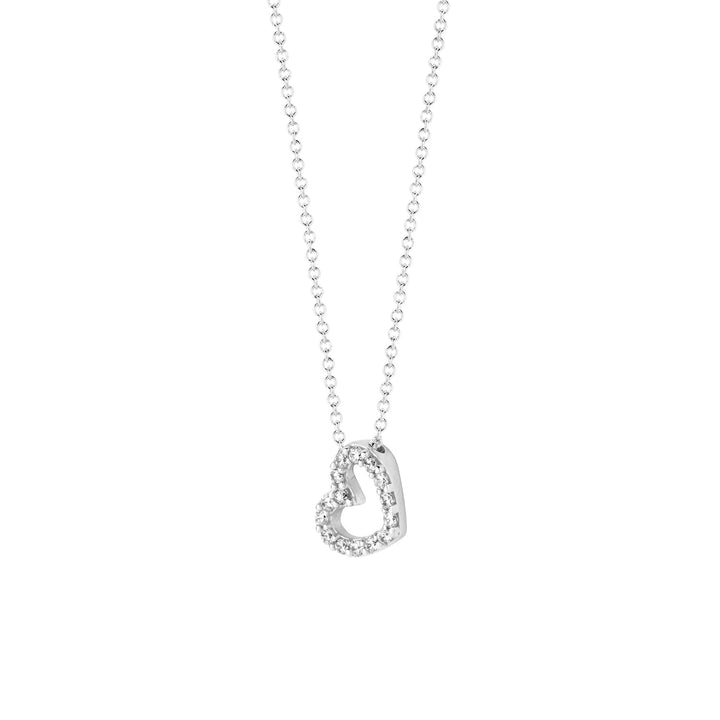 Blush 14ct Solid White Gold Zirconia Heart Necklace - MococoBlush3072WZI8717828198872Necklaces