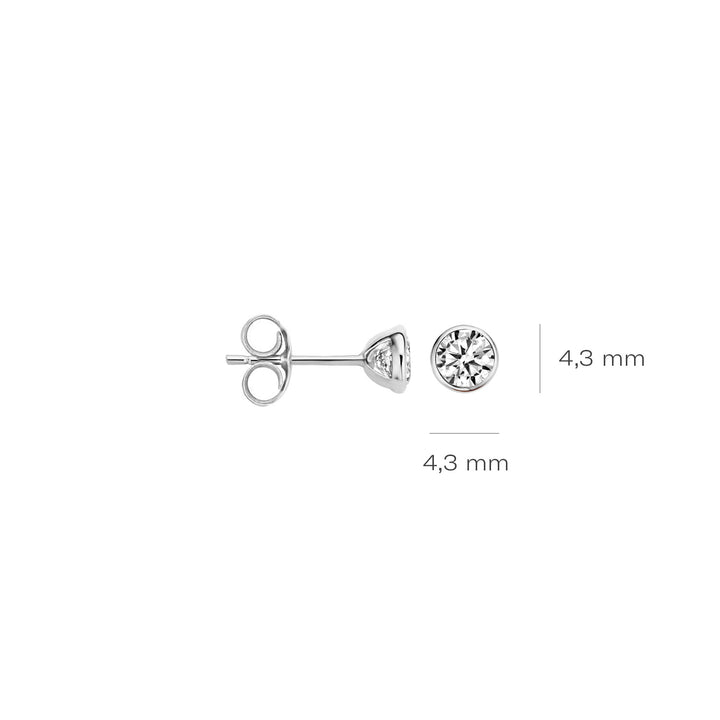 Blush 14ct White Gold Round Zirconia Stud Earrings - MococoBlush7257WZI8720088127834Earrings