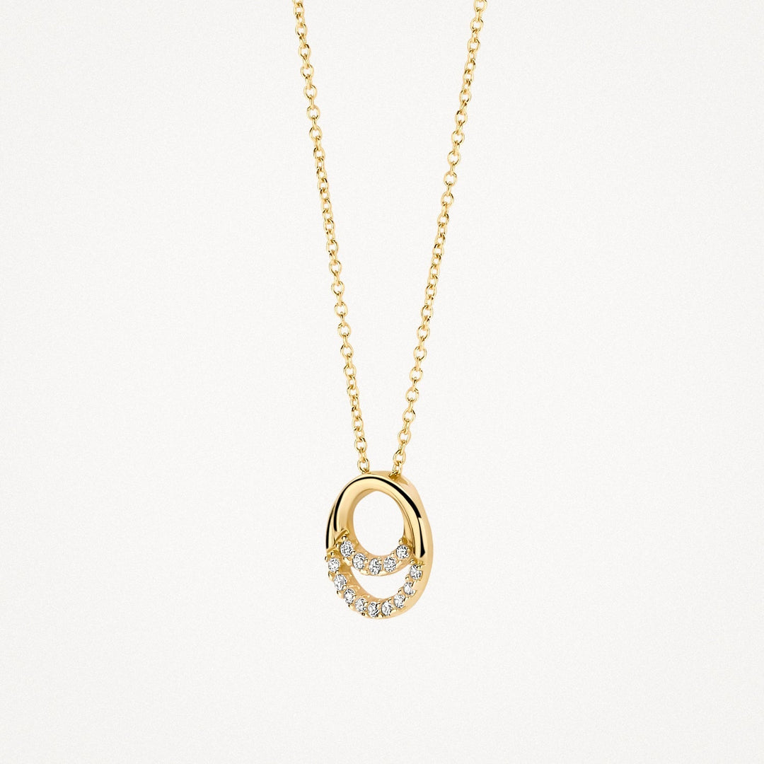 Blush 14ct Yellow Gold Zirconia Interlocking Rings Necklace - MococoBlush3193YZINecklaces