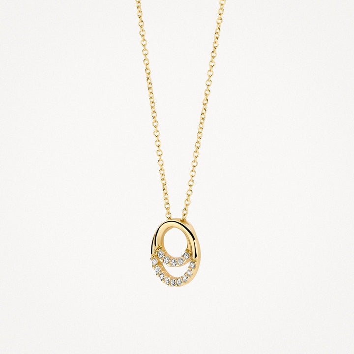 Blush 14ct Yellow Gold Zirconia Interlocking Rings Necklace - MococoBlush3193YZINecklaces