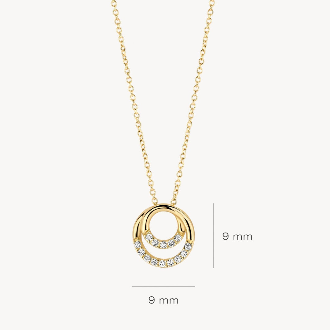 Blush 14ct Yellow Gold Zirconia Interlocking Rings Necklace - MococoBlush3193YZINecklaces