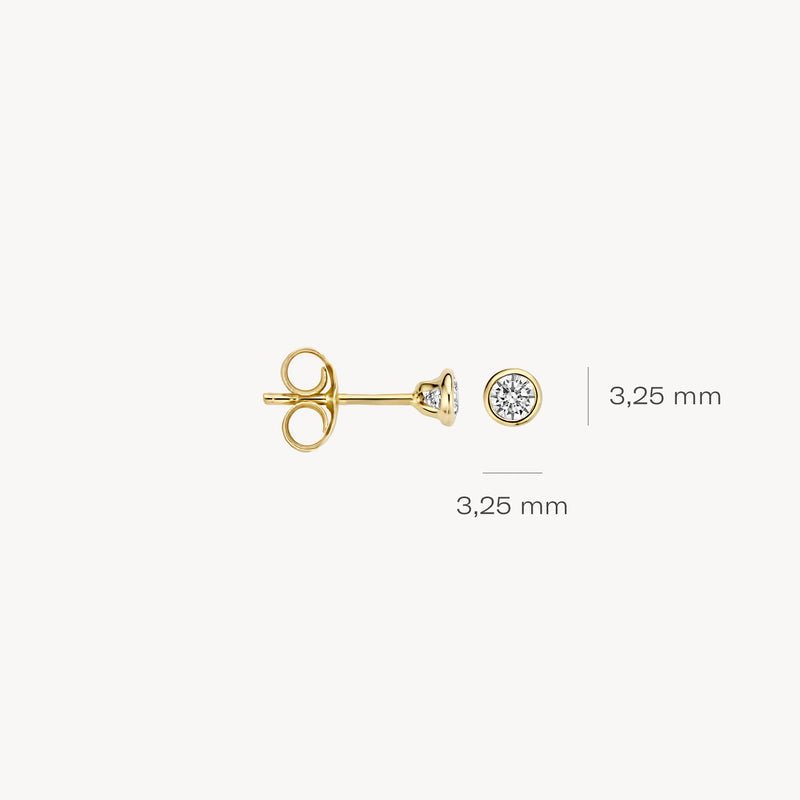 Blush 14k Yellow Gold Zirconia Bezel Stud Earrings - MococoBlush7255YZIEarrings