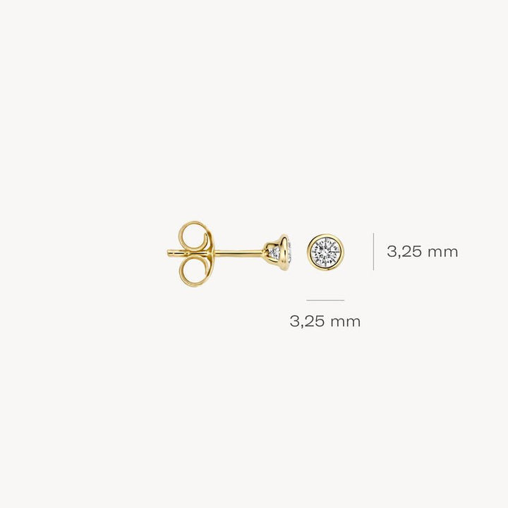 Blush 14k Yellow Gold Zirconia Bezel Stud Earrings - MococoBlush7255YZIEarrings