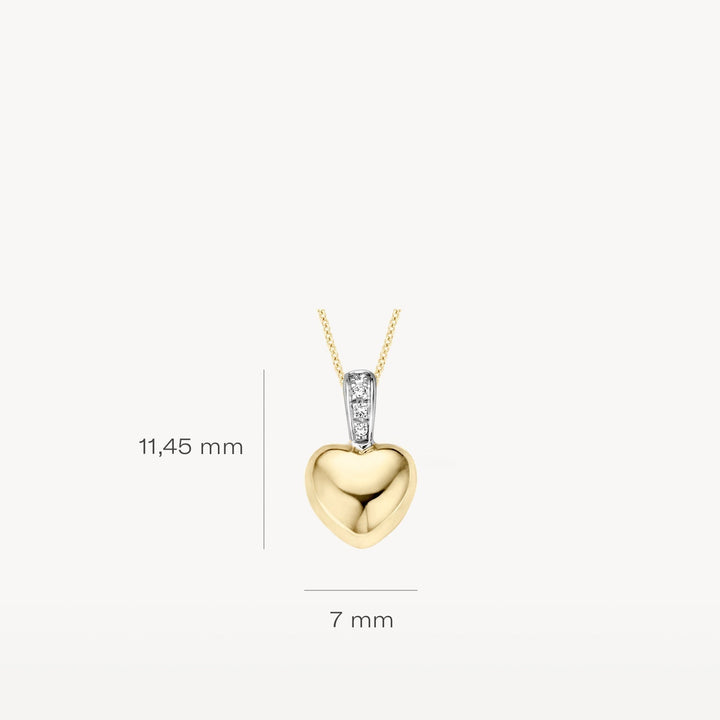 Blush Elegant 14ct Solid White Gold Heart Zirconia Pendant - MococoBlush6077BZINecklaces