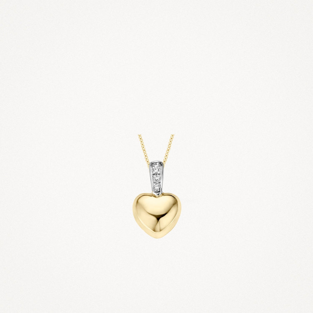 Blush Elegant 14ct Solid White Gold Heart Zirconia Pendant - MococoBlush6077BZINecklaces