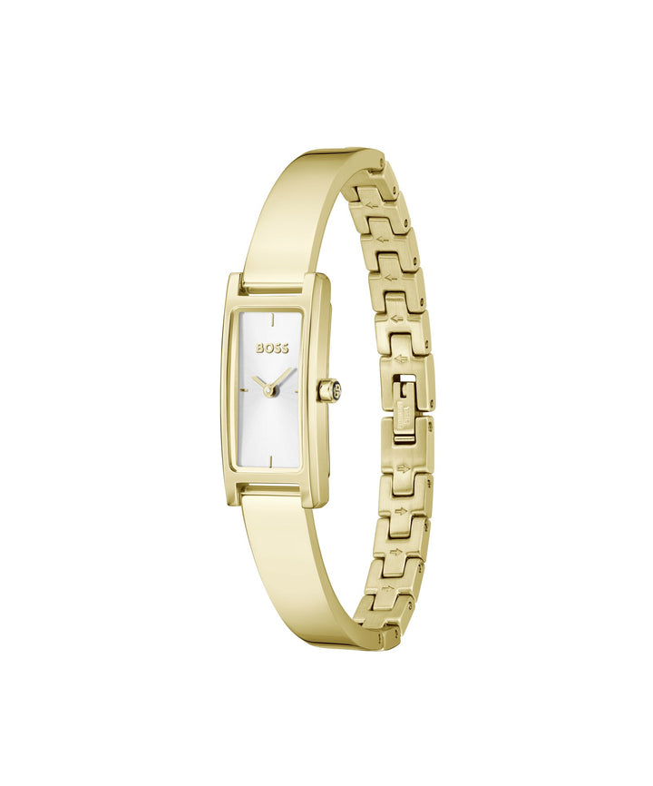 Boss Lucy Gold-Tone Bangle Watch White Dial - Mococo