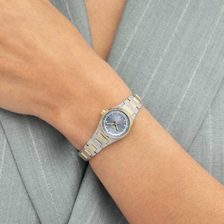 Boss Candor Two-Tone Bracelet Watch Blue Dial - Mococo