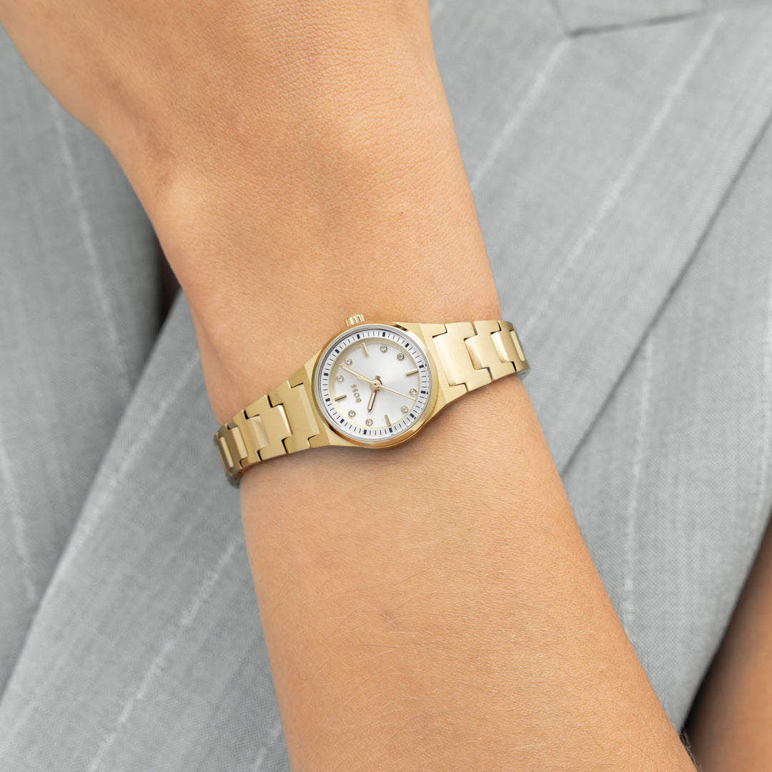 Boss Candor Gold-Tone Bracelet Watch Silver White Dial - Mococo