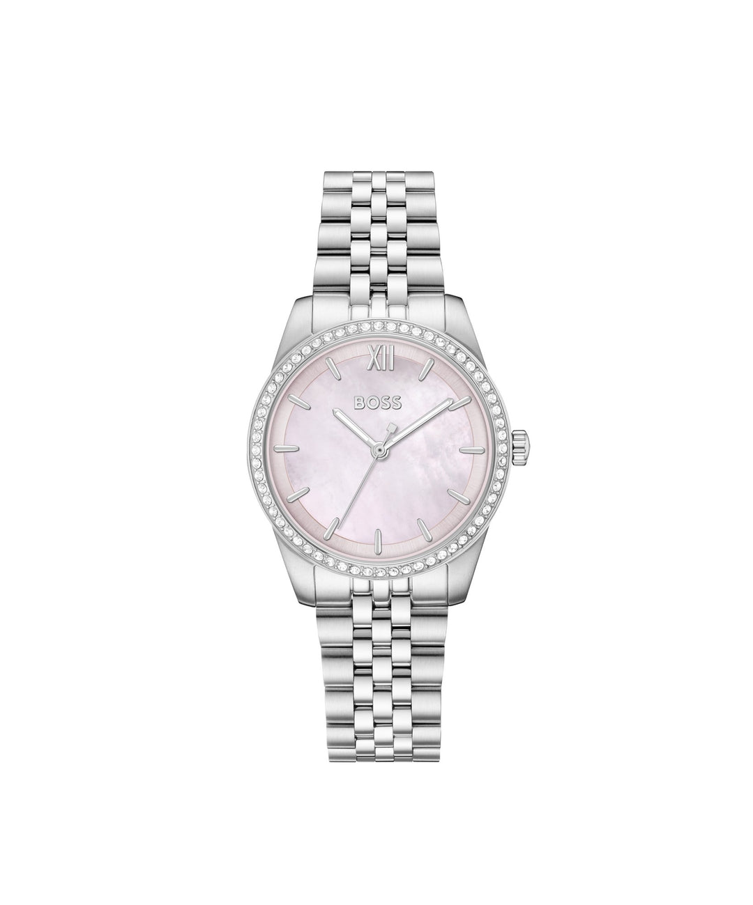 Boss Graceful Crystal Bracelet Watch Pink Mother-of-Pearl Dial - Mococo