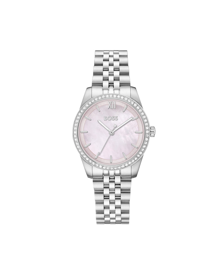 Boss Graceful Crystal Bracelet Watch Pink Mother-of-Pearl Dial - Mococo