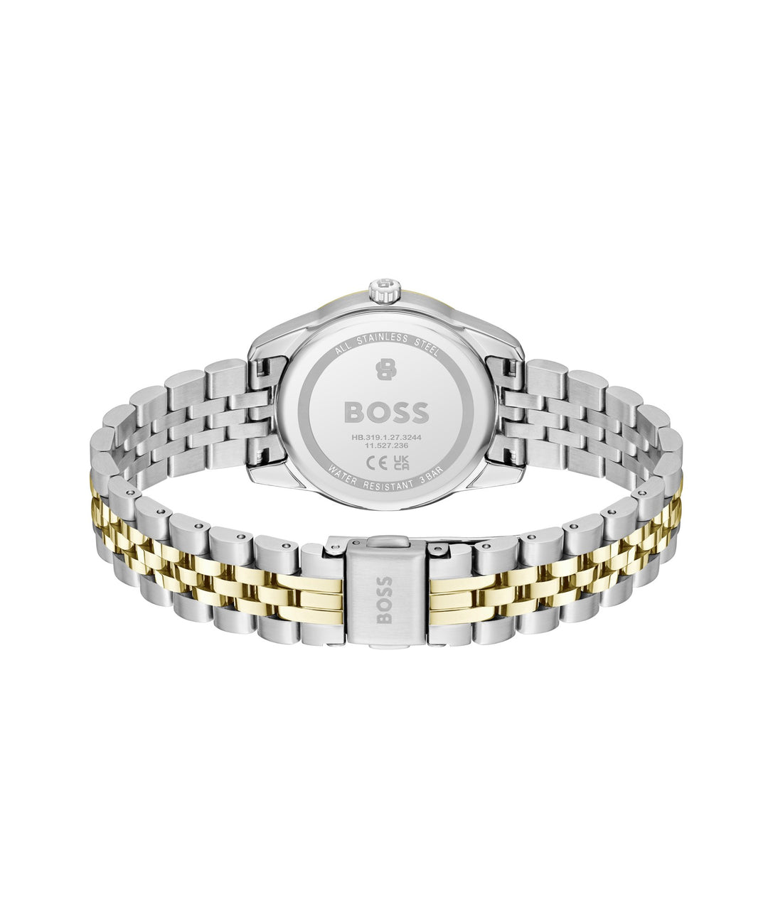 Boss Graceful Two-Tone Crystal Bracelet Watch White Mother-of-Pearl Dial - Mococo
