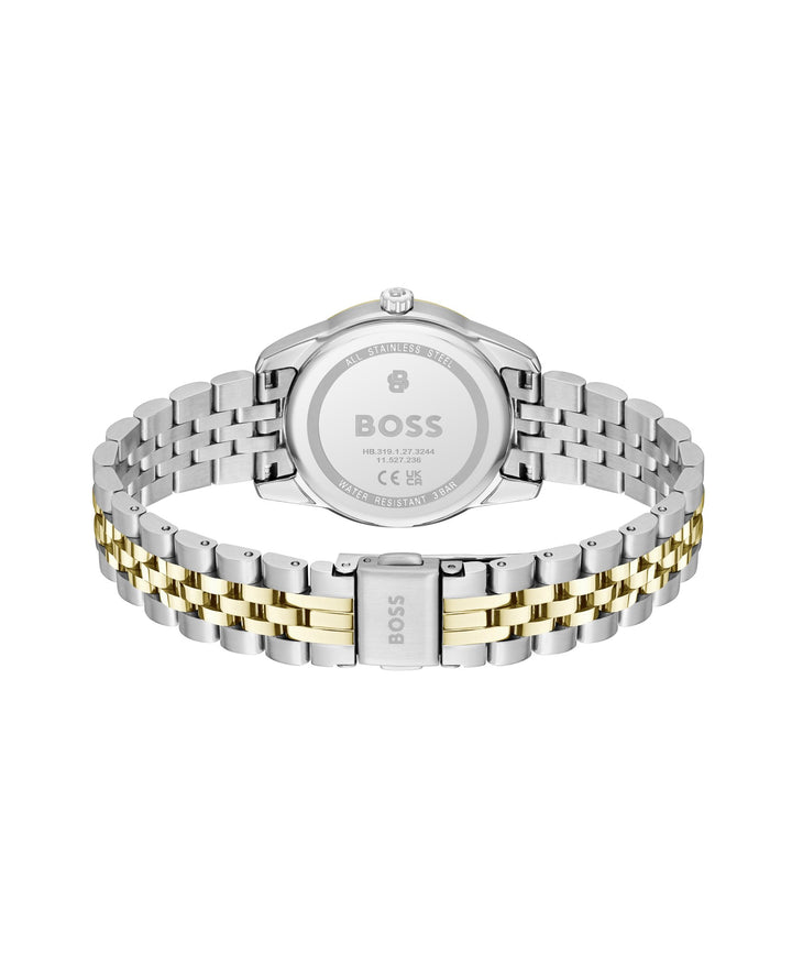 Boss Graceful Two-Tone Crystal Bracelet Watch White Mother-of-Pearl Dial - Mococo