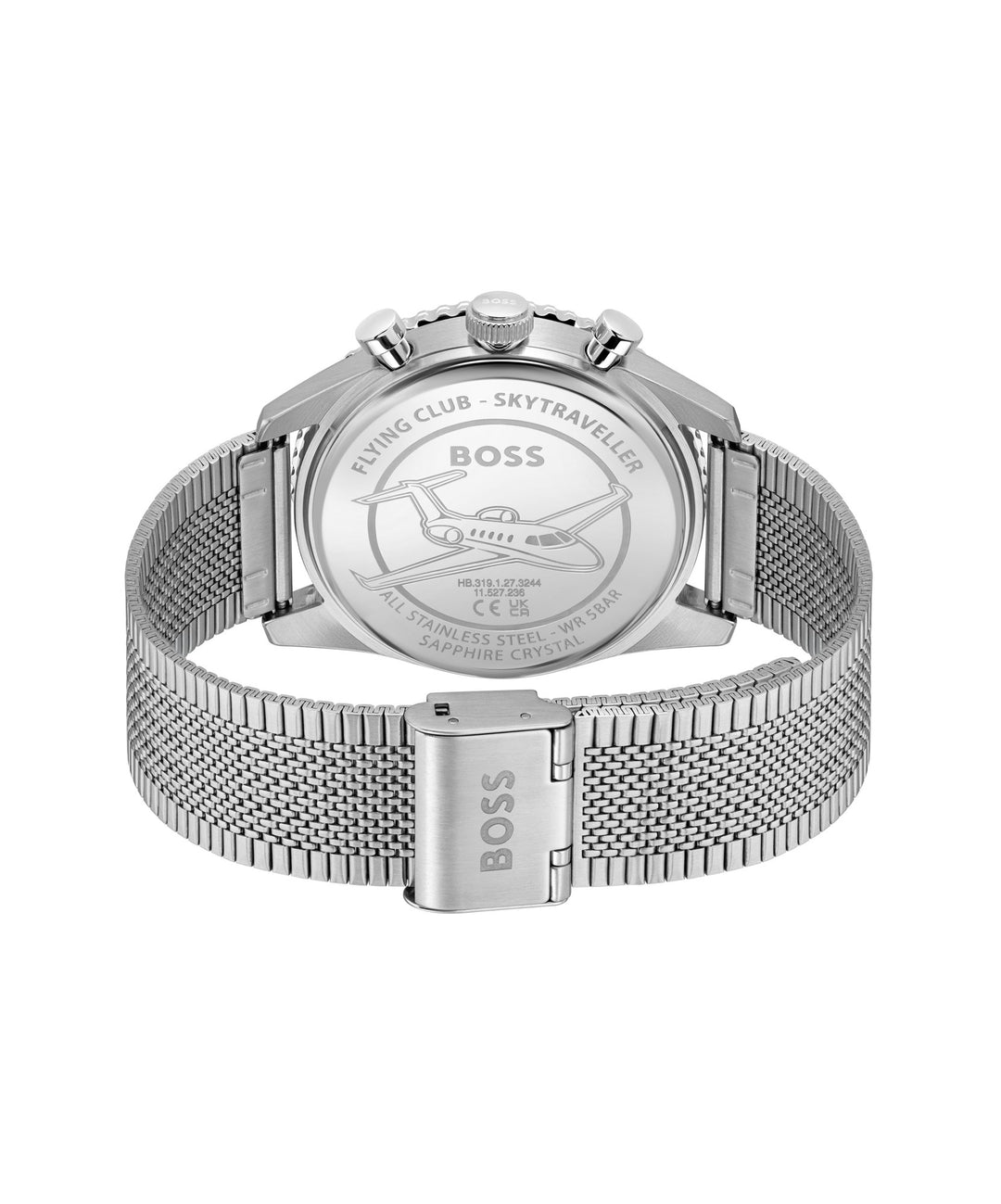 Boss Skytraveller Chronograph Mesh Watch Green Dial - Mococo