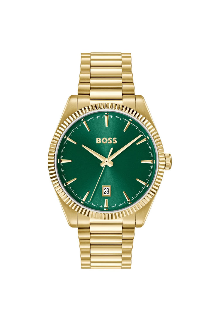 Boss Cheswick Gold-Tone Bracelet Watch Green Dial - Mococo