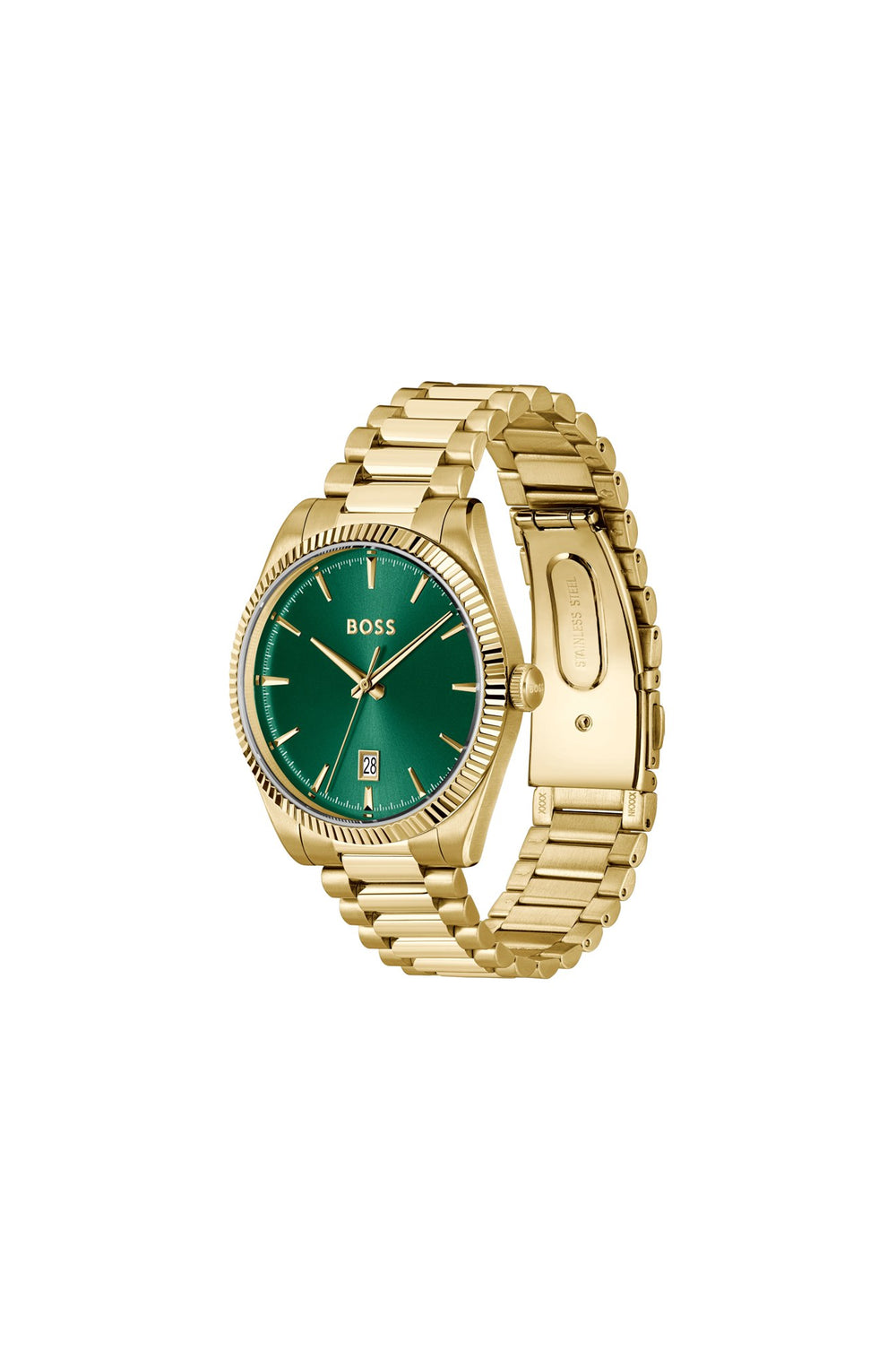 Boss Cheswick Gold-Tone Bracelet Watch Green Dial - Mococo