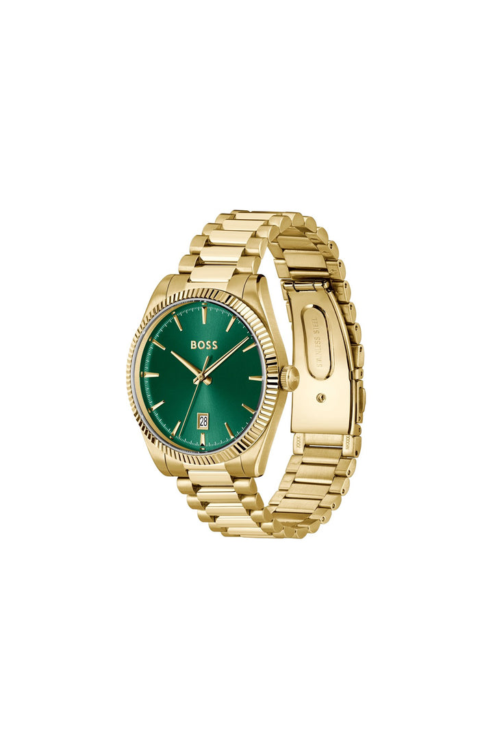 Boss Cheswick Gold-Tone Bracelet Watch Green Dial - Mococo