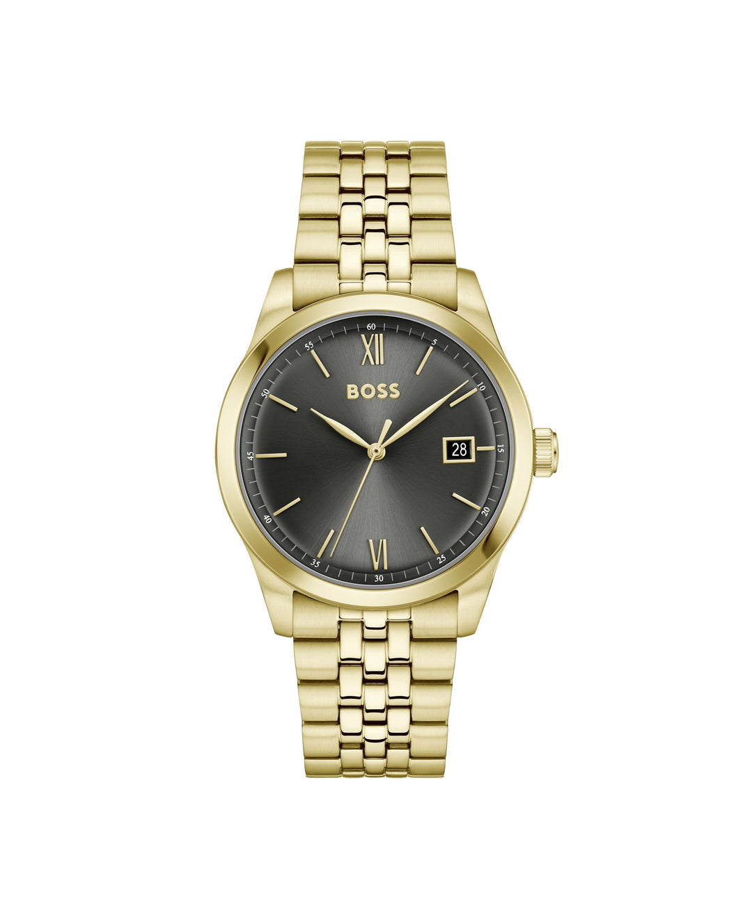 Boss Langford Gold-Tone Bracelet Watch Grey Dial - Mococo