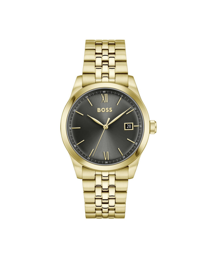 Boss Langford Gold-Tone Bracelet Watch Grey Dial - Mococo