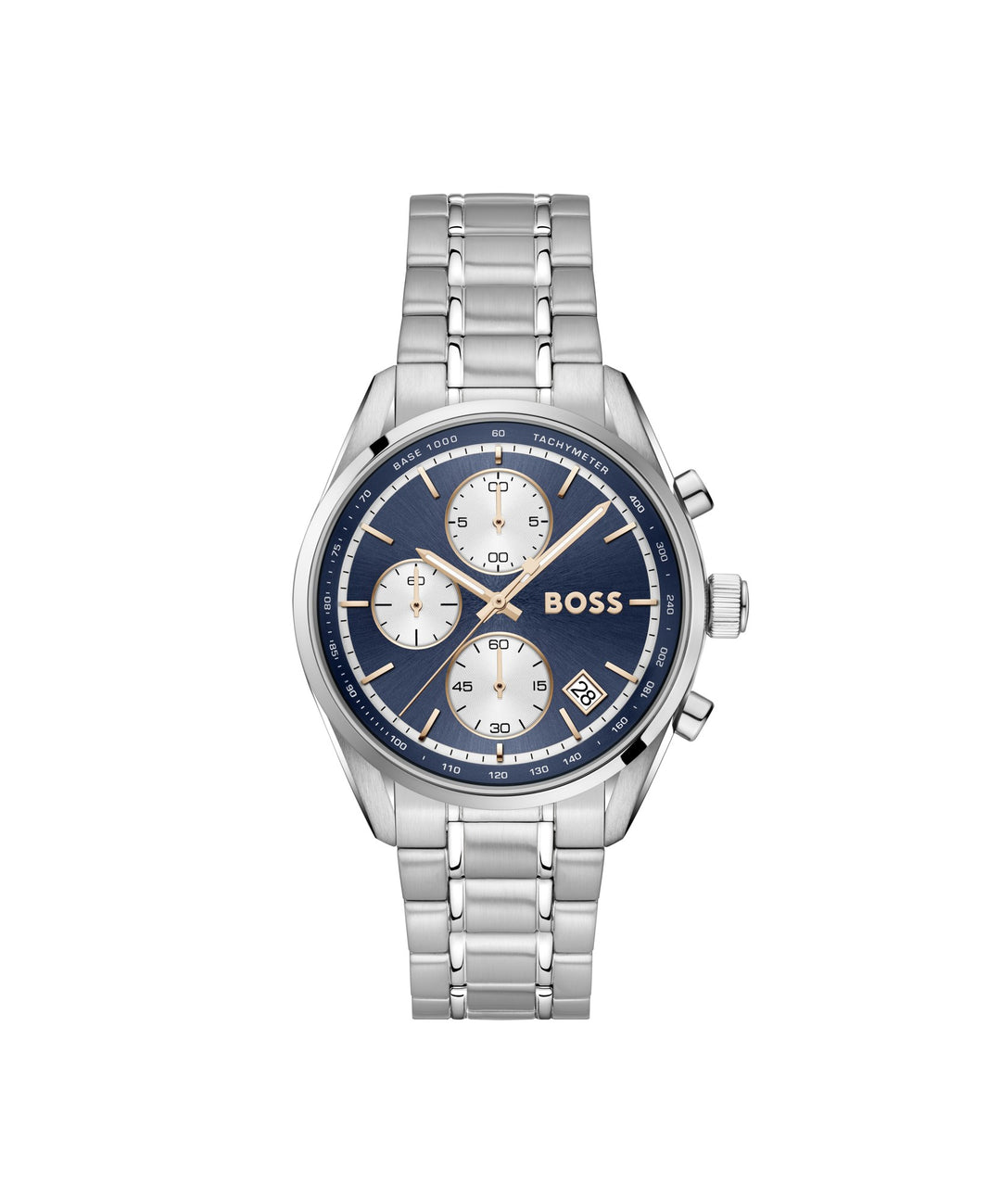 Boss Grand Prix Stainless Steel Chronograph Watch Blue Dial - Mococo