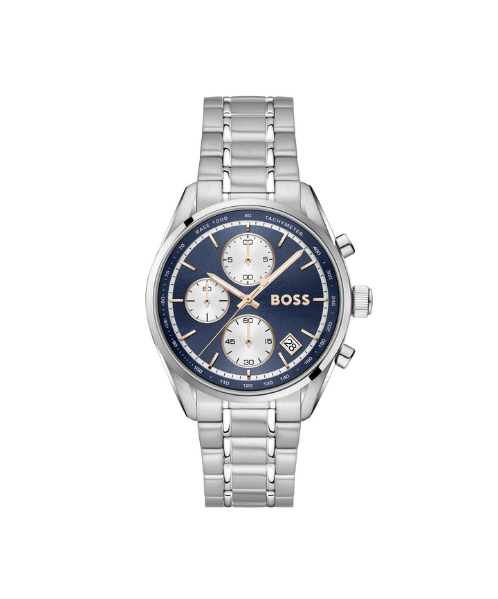 Boss Grand Prix Stainless Steel Chronograph Watch Blue Dial - Mococo