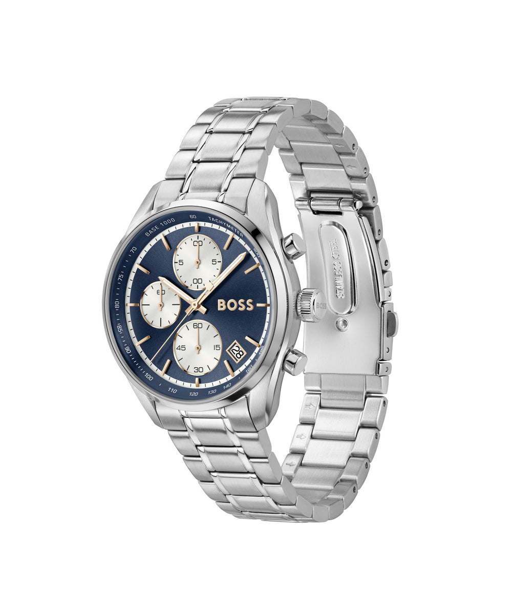 Boss Grand Prix Stainless Steel Chronograph Watch Blue Dial - Mococo