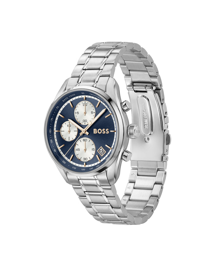 Boss Grand Prix Stainless Steel Chronograph Watch Blue Dial - Mococo