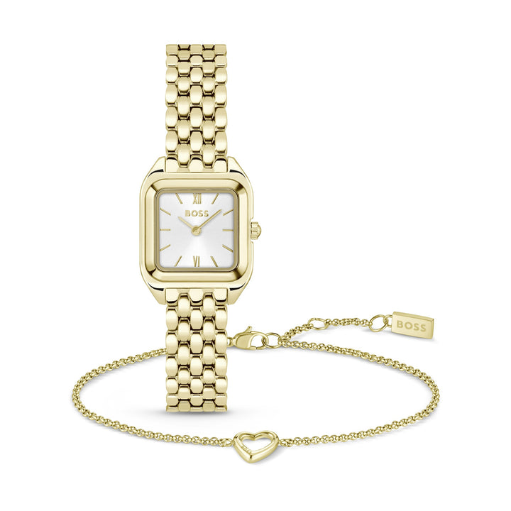 Boss Mae Petite Ladies Gold-Tone Watch and Bracelet Gift Set - Mococo
