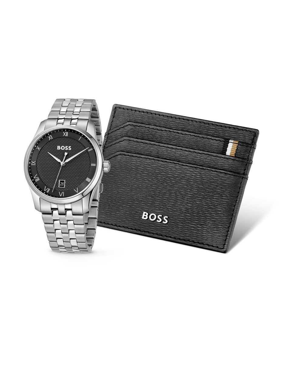 Boss Principle Men's Watch and Card Holder Gift Set - Mococo