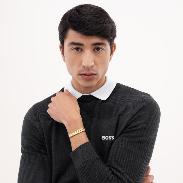 Boss Archer Gold Link Cuff Bracelet - Mococo