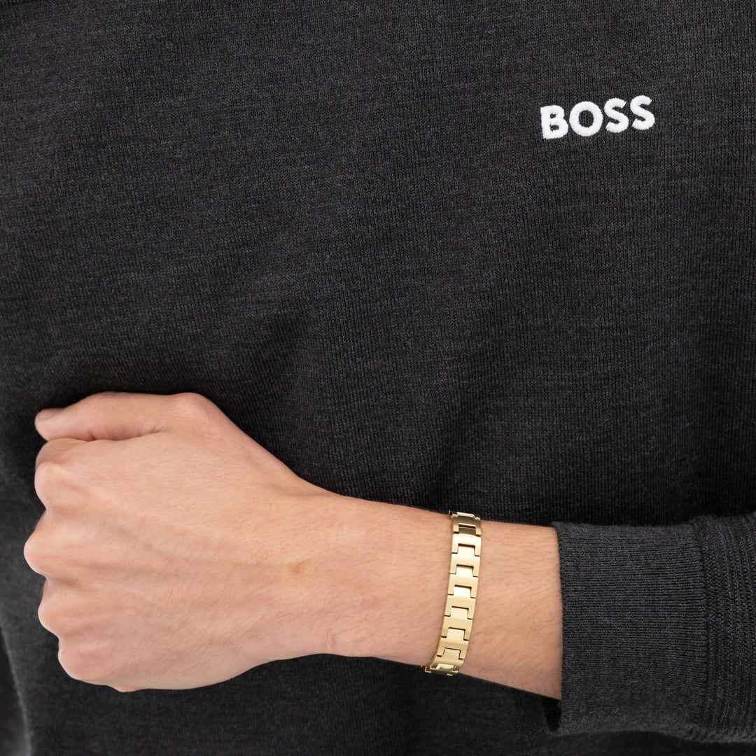 Boss Archer Gold Link Cuff Bracelet - Mococo
