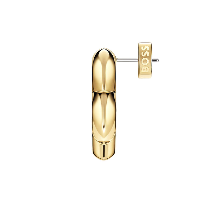 Boss Double B Gold-Tone Plated Stainless Steel Stud Earrings - Mococo