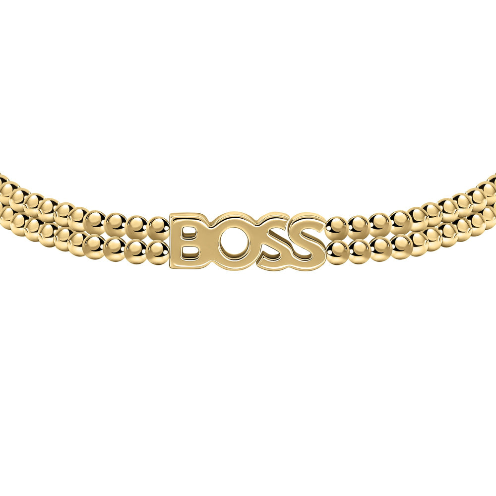 Boss Kassy Beads Gold-Tone Stainless Steel Bracelet - Mococo