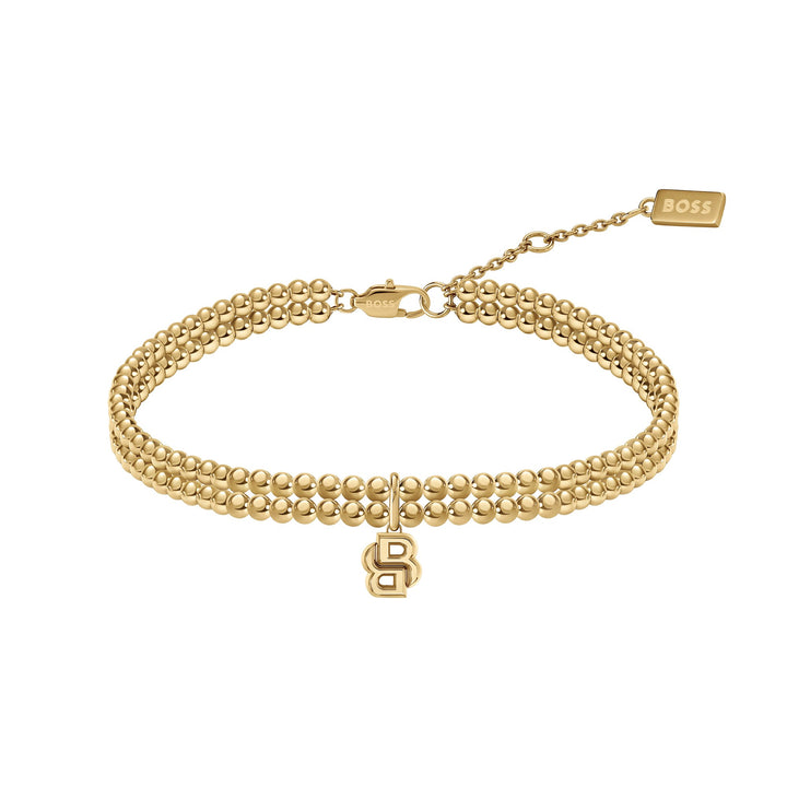 Boss Gold Double Mongram Beaded Bracelet - Mococo