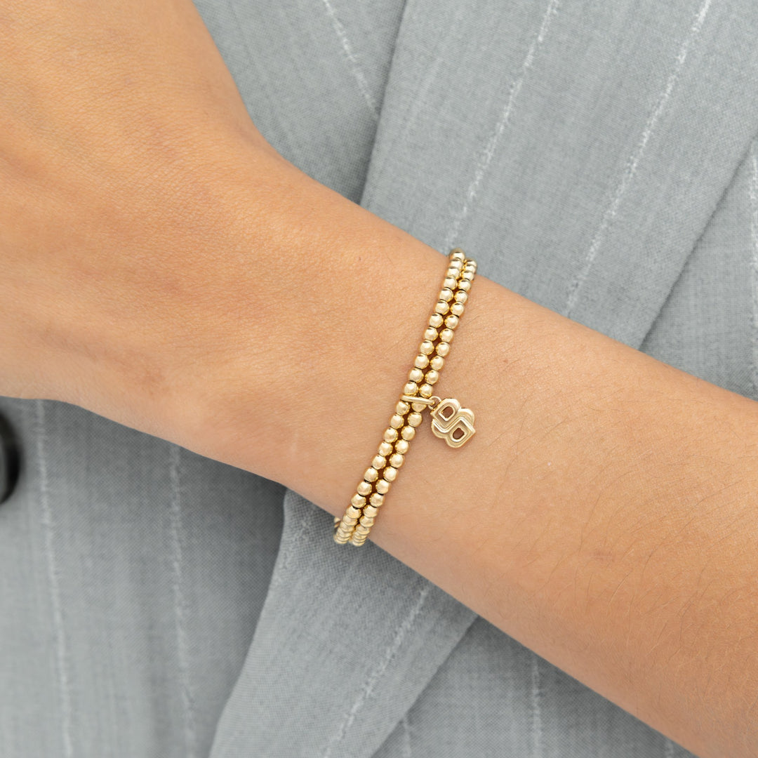 Boss Gold Double Mongram Beaded Bracelet - Mococo