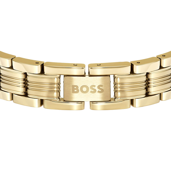 Boss Emblem Gold-Tone Stainless Steel Multi-Link Bracelet - Mococo