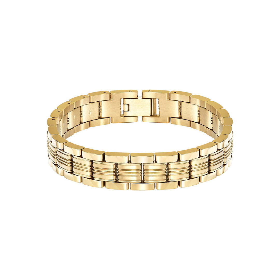 Boss Emblem Gold-Tone Stainless Steel Multi-Link Bracelet - Mococo