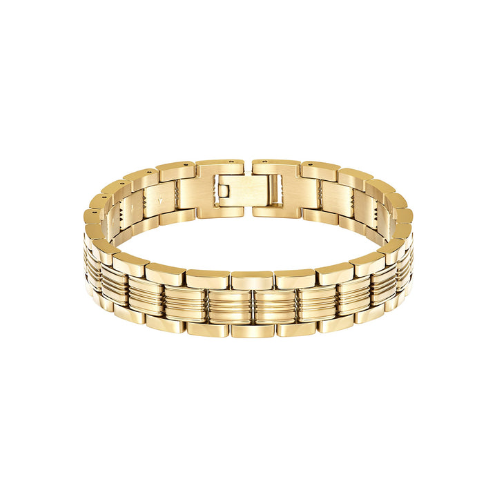 Boss Emblem Gold-Tone Stainless Steel Multi-Link Bracelet - Mococo