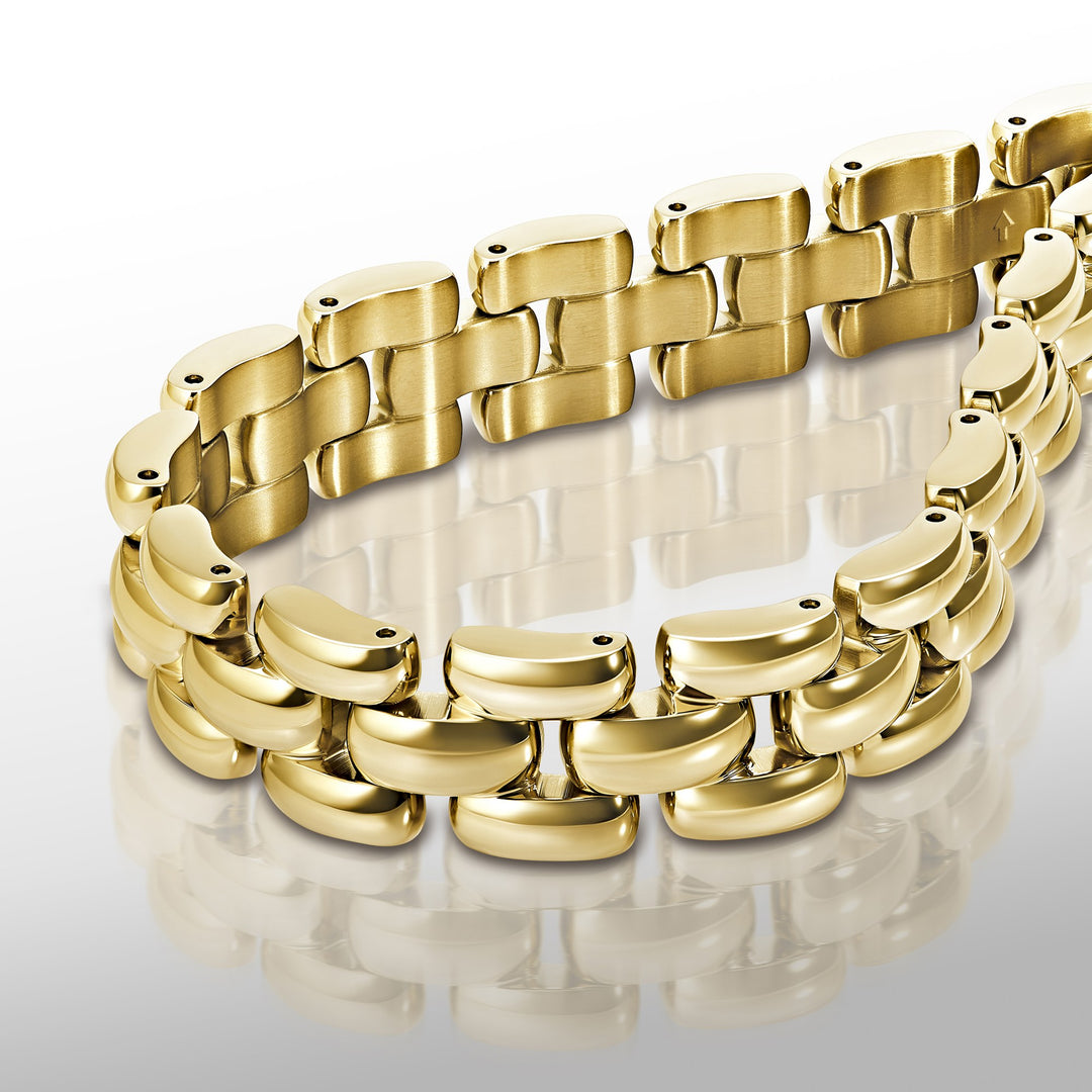 Boss Gold Violet Link Bracelet - Mococo