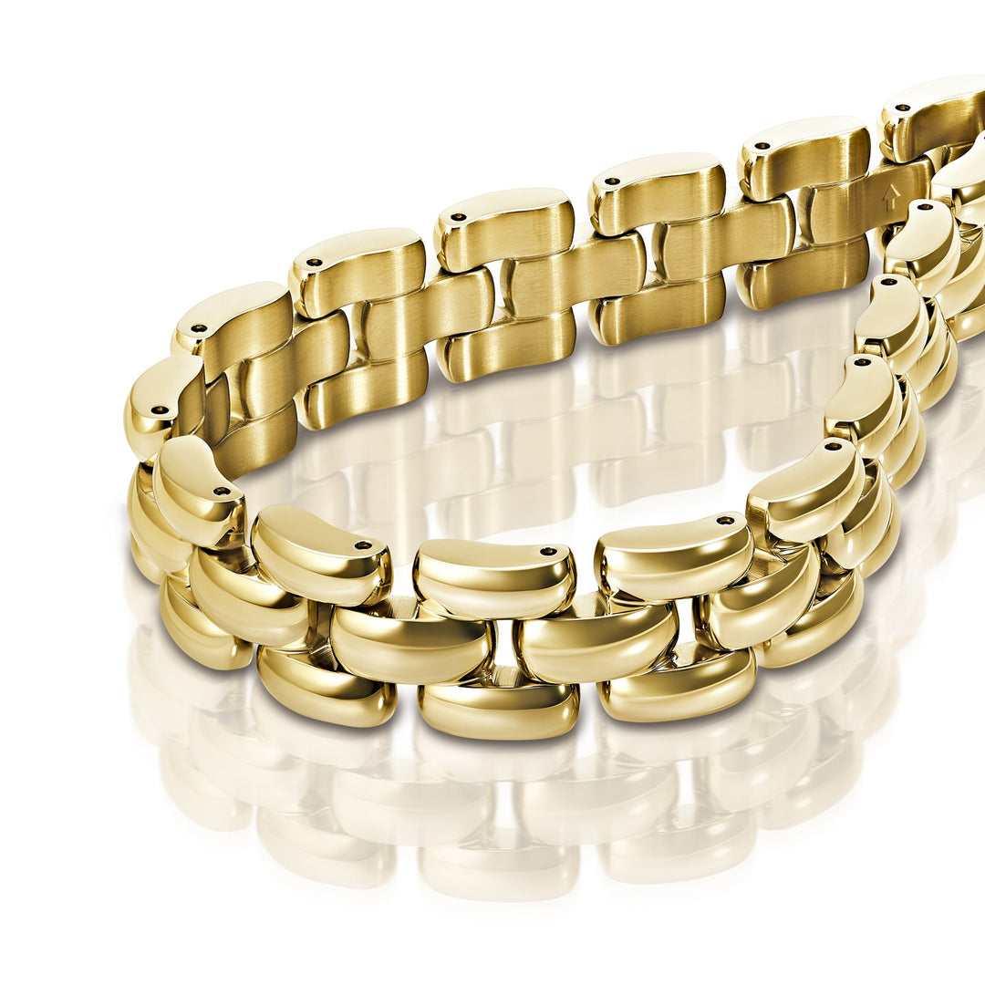 Boss Gold Violet Link Bracelet - Mococo