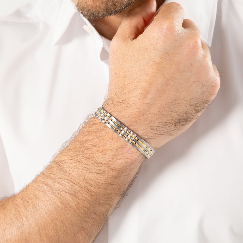 Boss Bi-Colour Wesley Stainless Steel Bracelet - MococoHugo Boss15808137613272690386Bracelets