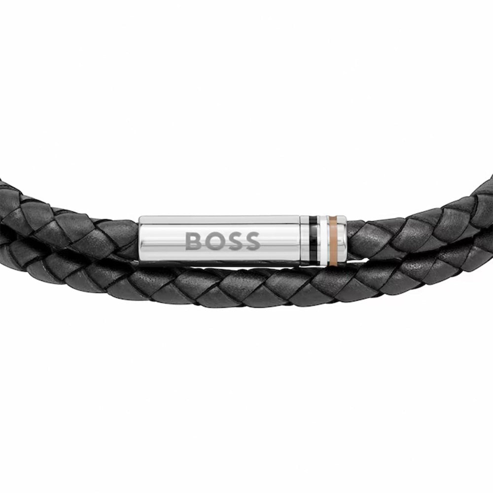 Boss Black Ares Mens Double Wrap Leather Bracelet - MococoHugo Boss1580489M885997540711Bracelets